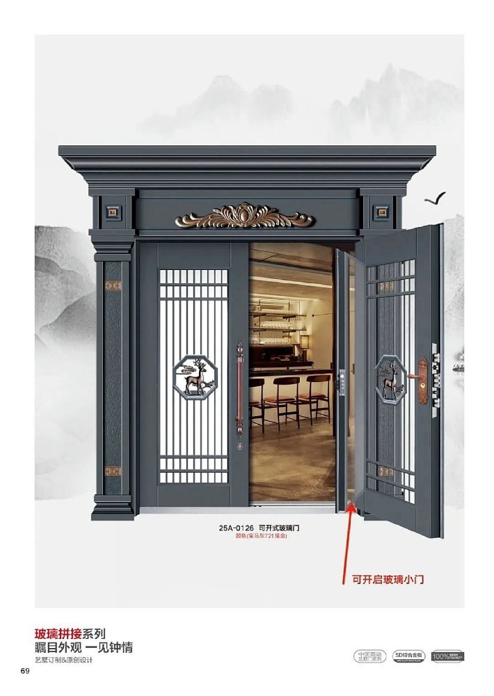 玻璃拼接门