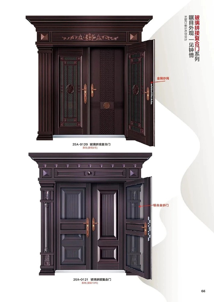 玻璃拼接复合门